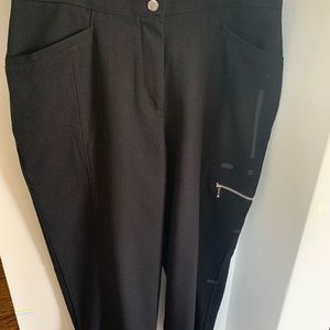 Ladies capri dress pants with side zipper